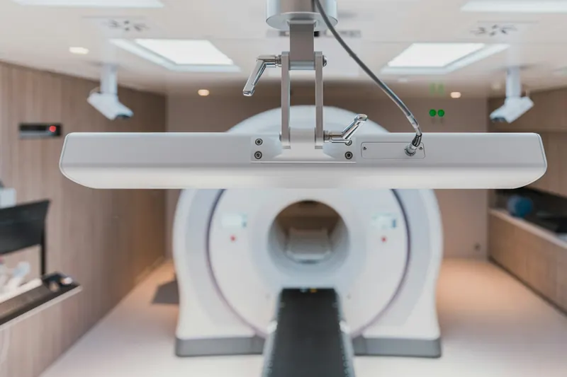 MRI scanner in a hospital room